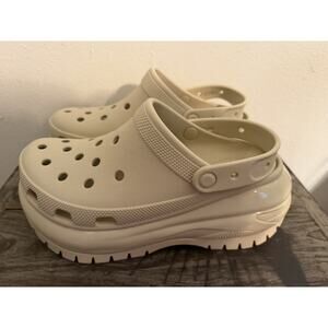 Crocs SlipOn Crush Platform Clog Rubber Work Iconic Comfort Bone Men8 Women’s10